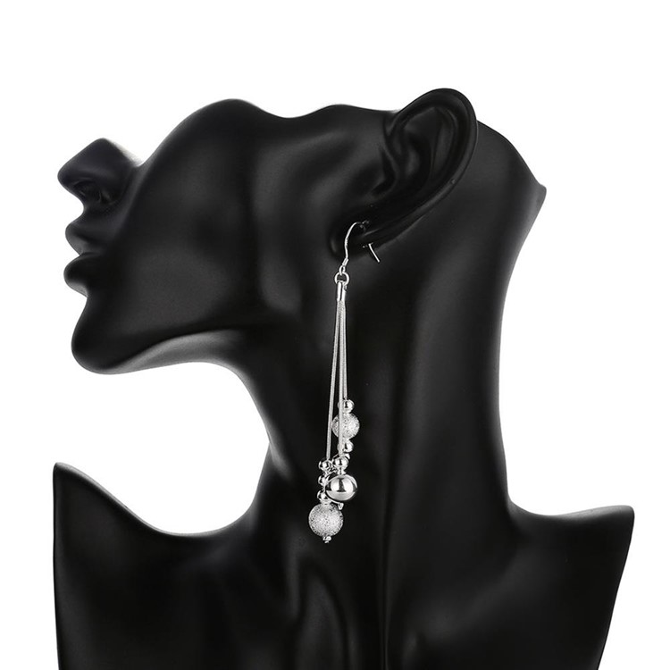 Water Drop Shape Plated Hook Drop Earrings-2