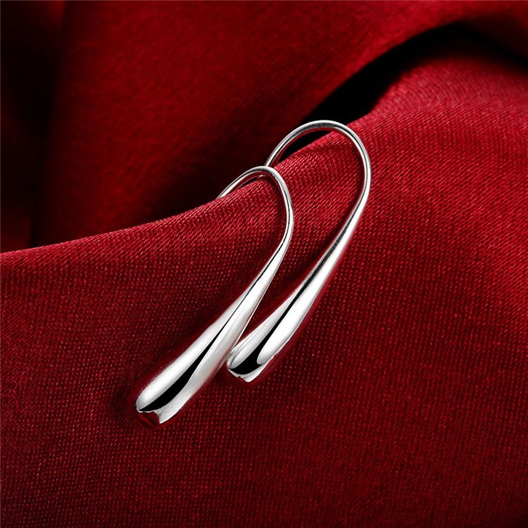 Silver Plated Drop Shape Earring Hooks for Women jewelry-3
