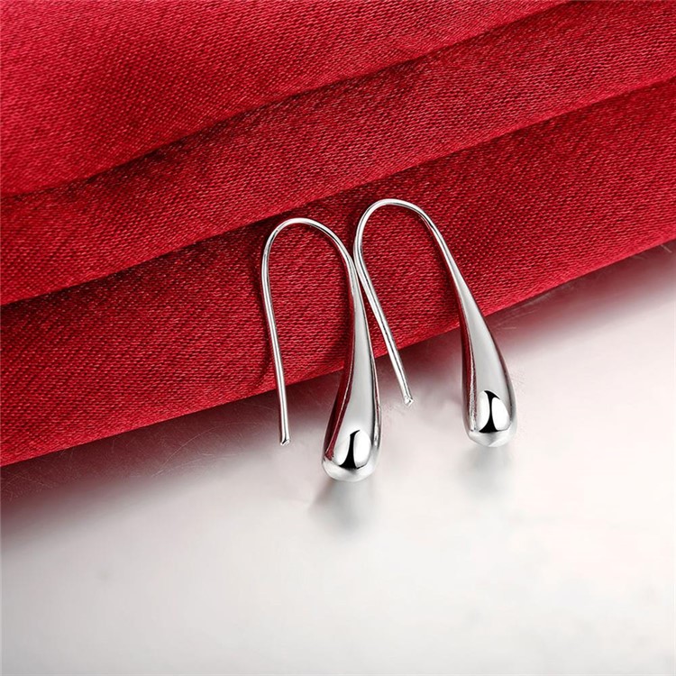 Silver Plated Drop Shape Earring Hooks for Women jewelry-4