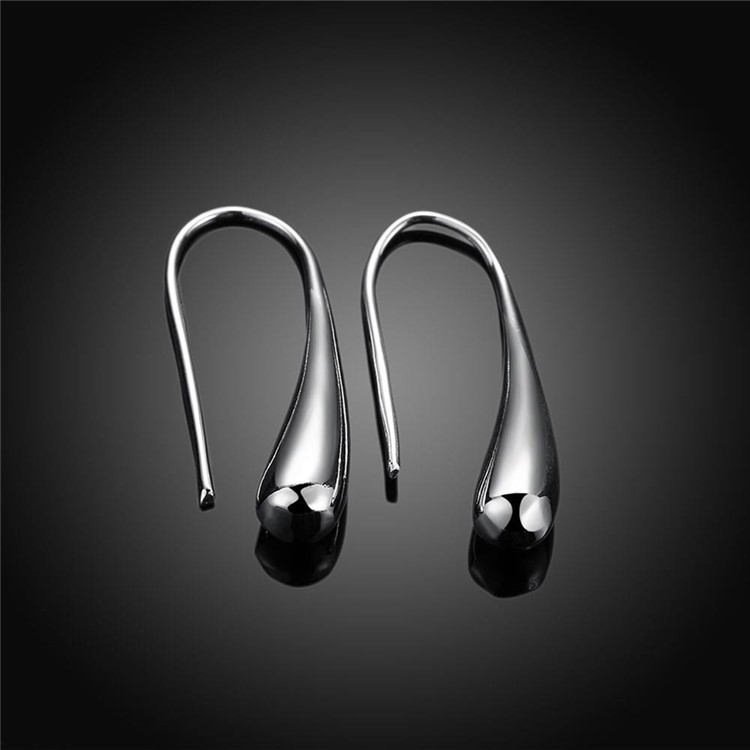 Silver Plated Drop Shape Earring Hooks for Women jewelry-5
