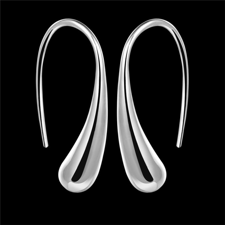 Silver Plated Drop Shape Earring Hooks for Women jewelry-6