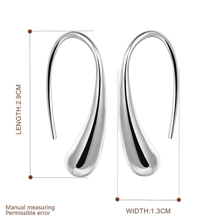Silver Plated Drop Shape Earring Hooks for Women jewelry-7