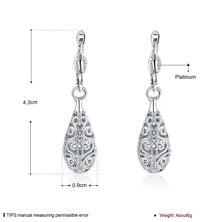 Fashion Luxury Women Water Drop Shape Earrings - Silver-1