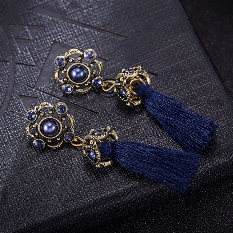Retro Style Tassel Dangle Alloy Earrings-6