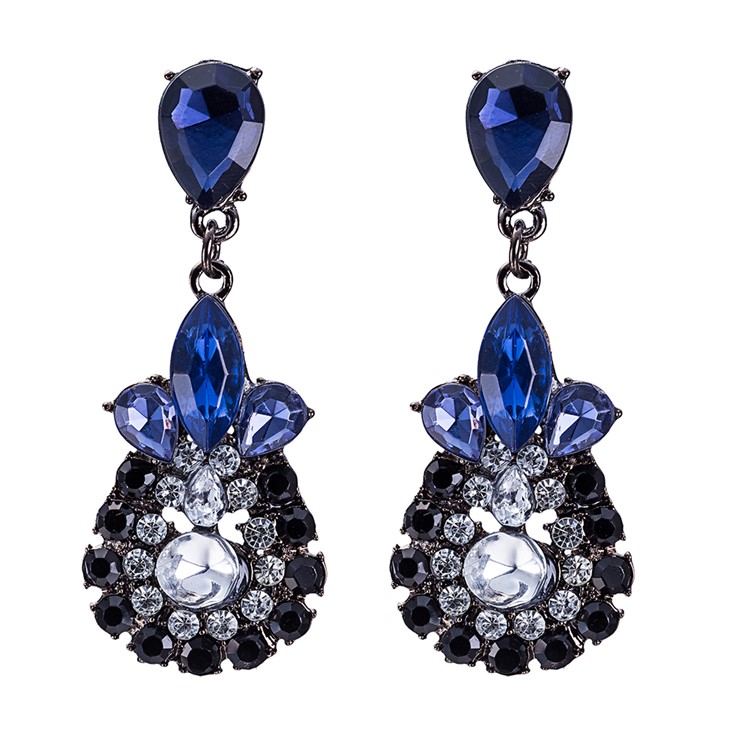 Rhinestones Alloy Dangle Drop Earrings Vintage Style for Women-1