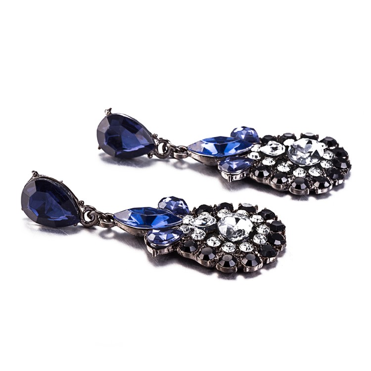 Rhinestones Alloy Dangle Drop Earrings Vintage Style for Women-2