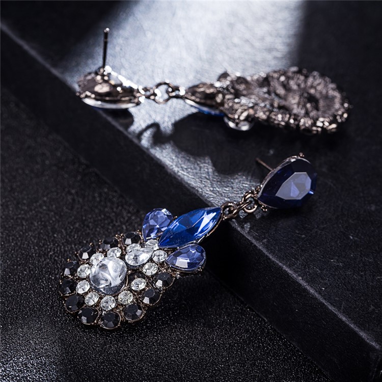 Rhinestones Alloy Dangle Drop Earrings Vintage Style for Women-5