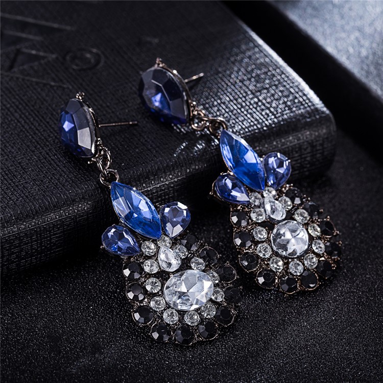 Rhinestones Alloy Dangle Drop Earrings Vintage Style for Women-6