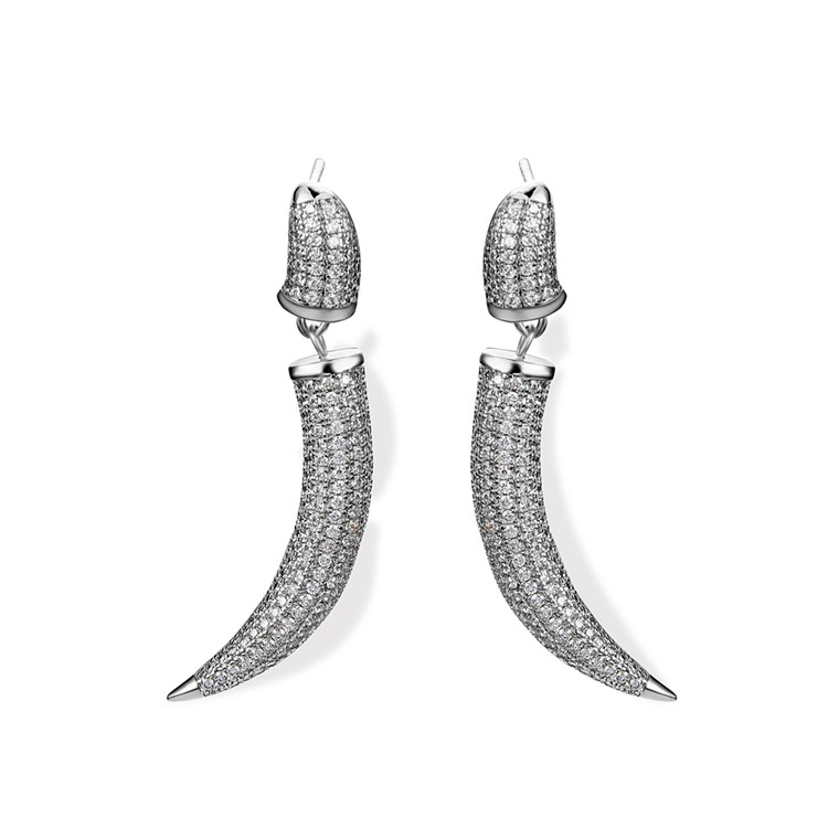 Pepper Shape Plated Zircon Earrings Drop Earrings for Women - Silver-2