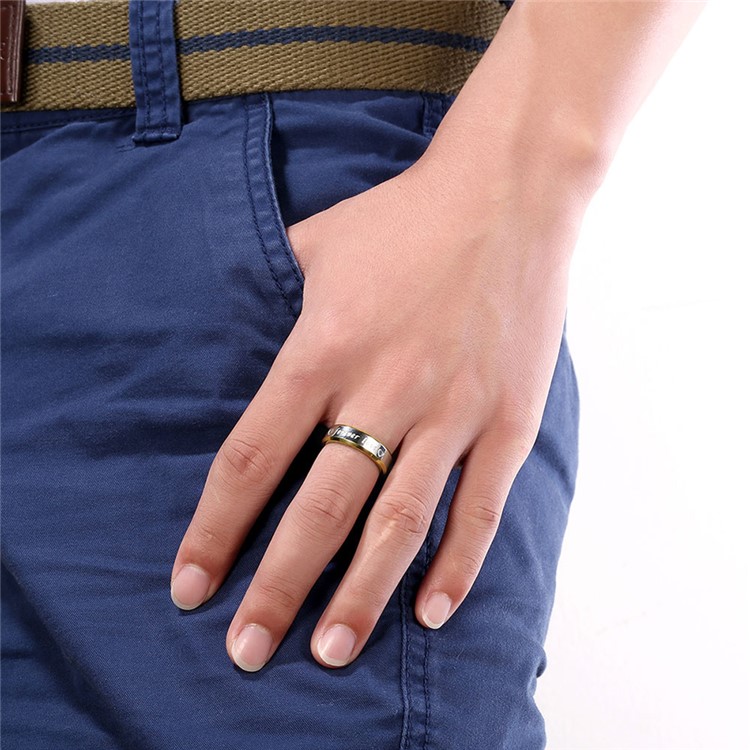 Forever Love Two-color Men Classical Steel Ring - Size: 7-4