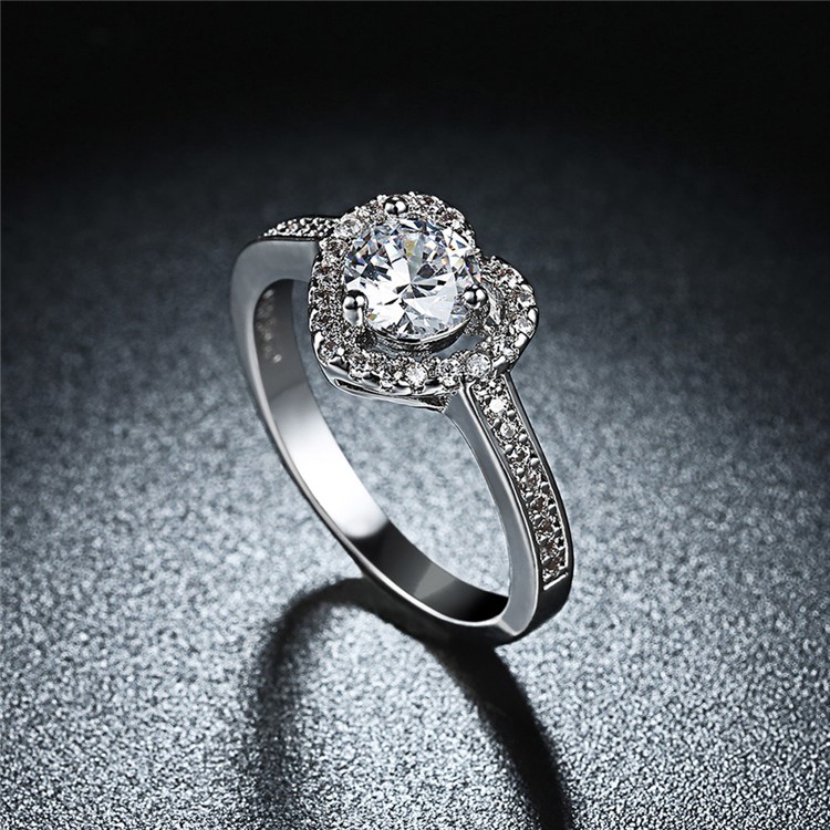 PR807-C-8 Shiny Women Platinum Plated Zirconia Wedding Ring - Size 7-4
