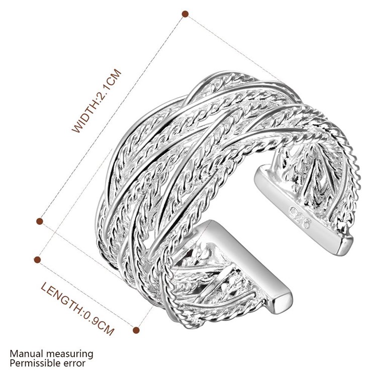 Woven Pattern Classical Adjustable Copper Ring-2