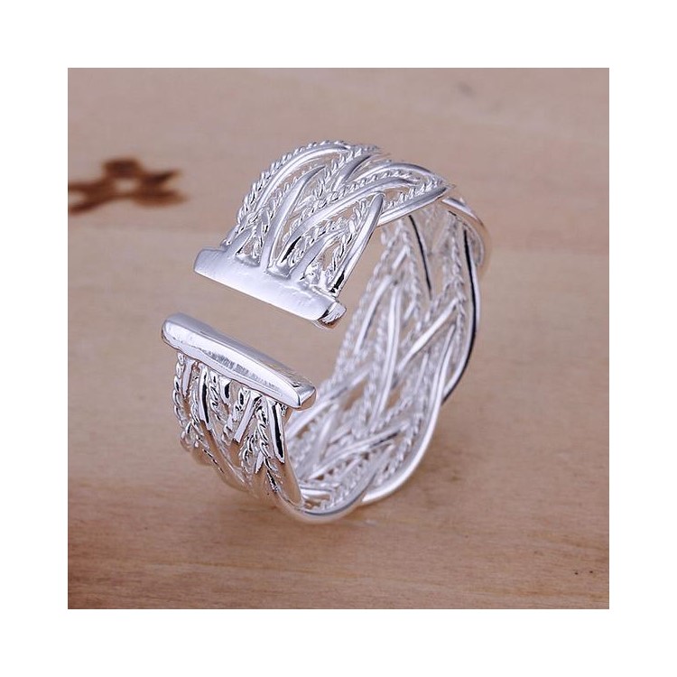 Woven Pattern Classical Adjustable Copper Ring-5