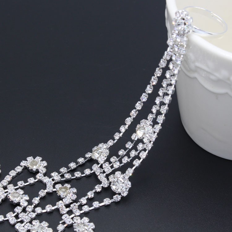 Rhinestone Women Beach Barefoot Anklet Bracelet Toe Ring Chain-3