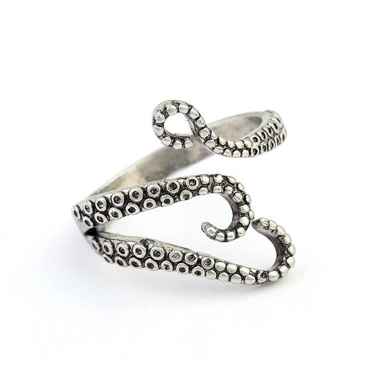Vintage Style Cool Deep Sea Octopus Tentacle Ring Punk Antique Ring for Men and Women-3