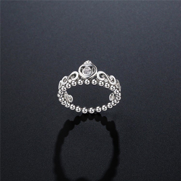Silver Platinum Plated Zirconia Wedding Ring for Women - Diameter: 16mm-4
