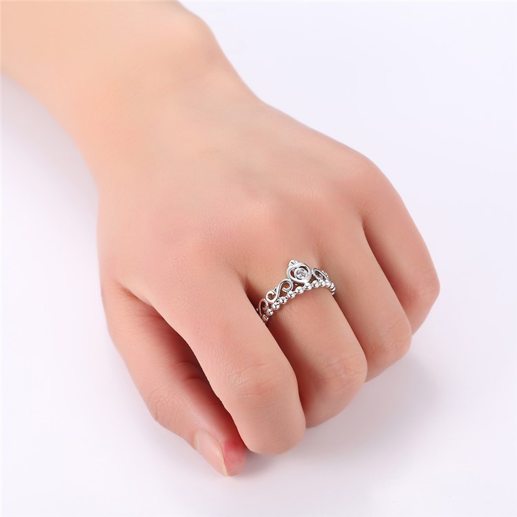 Silver Platinum Plated Zirconia Wedding Ring for Women - Diameter: 16mm-7
