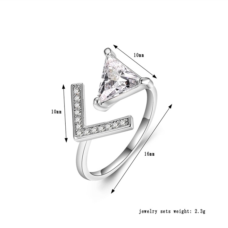 Silver Plated Zirconia Wedding Ring for Women - Diameter: 16mm-3