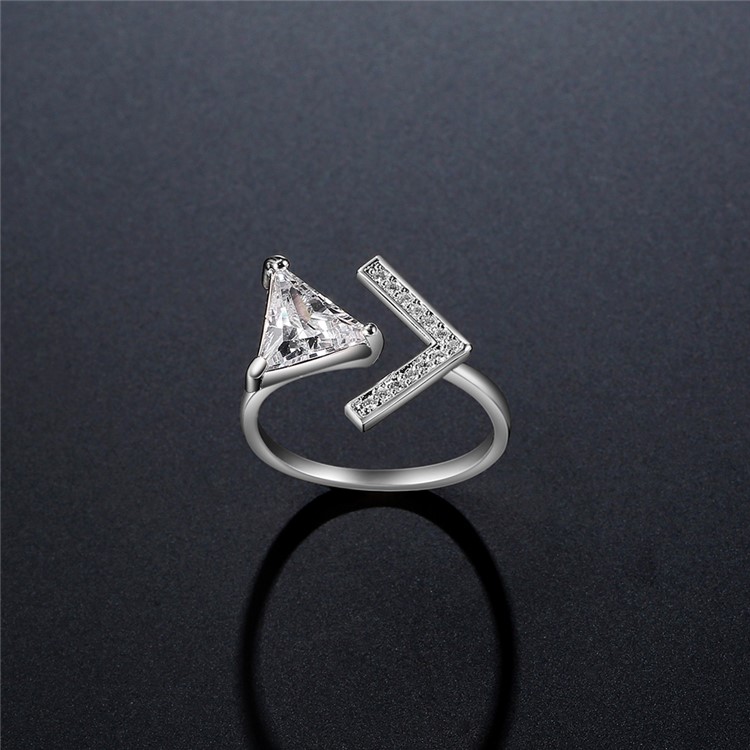 Silver Plated Zirconia Wedding Ring for Women - Diameter: 16mm-4