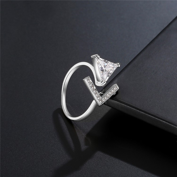 Silver Plated Zirconia Wedding Ring for Women - Diameter: 16mm-5