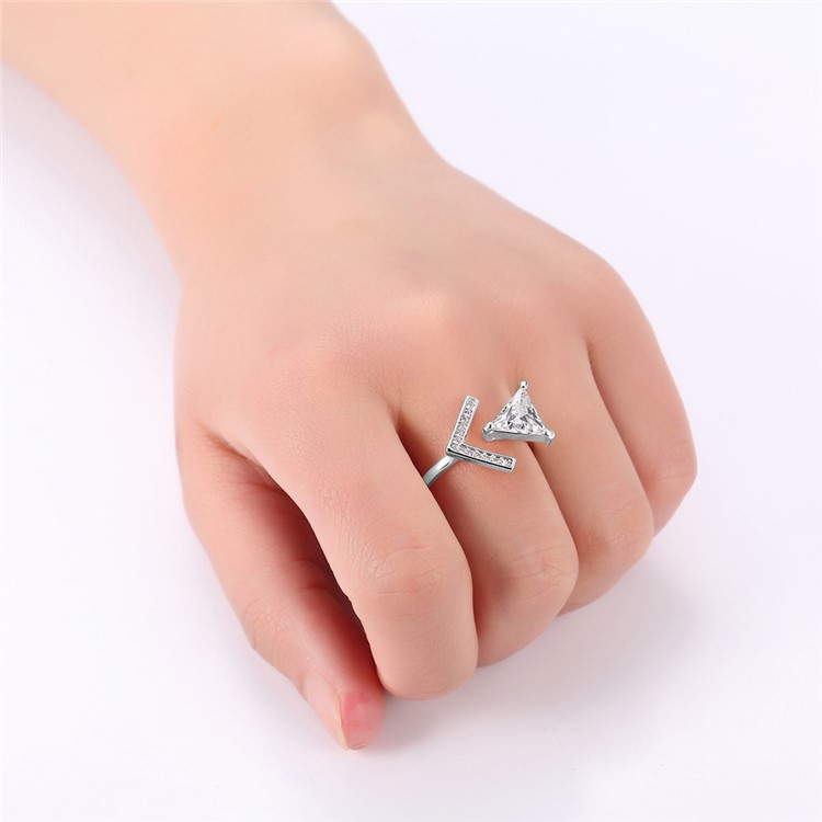 Silver Plated Zirconia Wedding Ring for Women - Diameter: 16mm-7