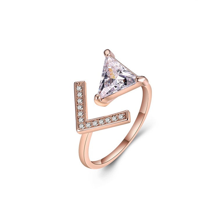 Rose Gold Plated Zirconia Wedding Ring for Women - Diameter: 16mm-1