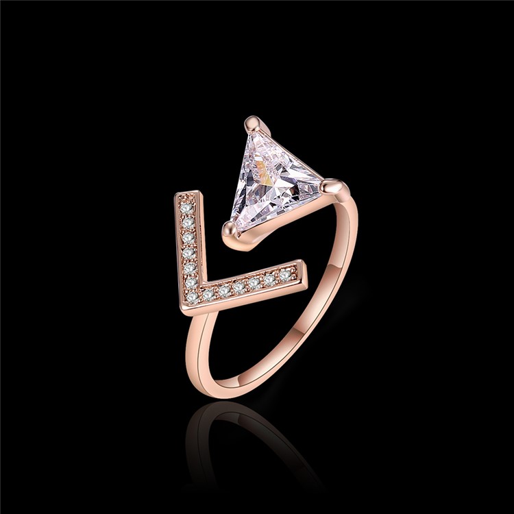 Rose Gold Plated Zirconia Wedding Ring for Women - Diameter: 16mm-2