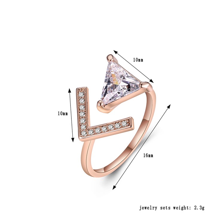 Rose Gold Plated Zirconia Wedding Ring for Women - Diameter: 16mm-3