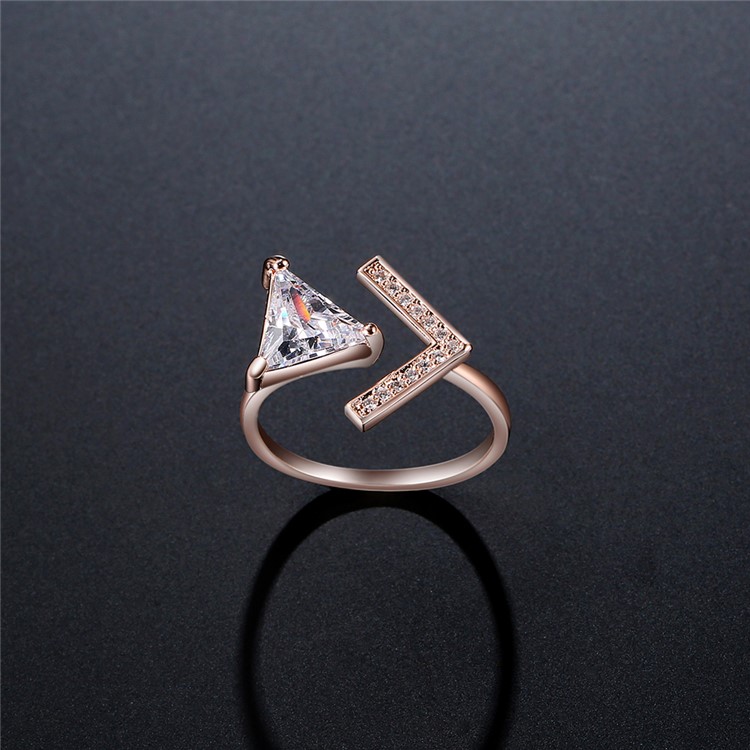 Rose Gold Plated Zirconia Wedding Ring for Women - Diameter: 16mm-4