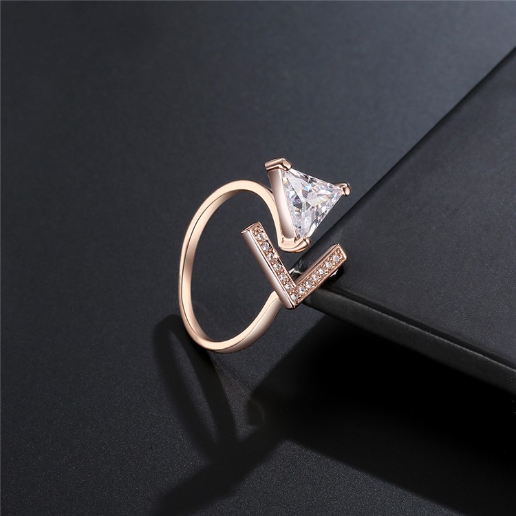 Rose Gold Plated Zirconia Wedding Ring for Women - Diameter: 16mm-5