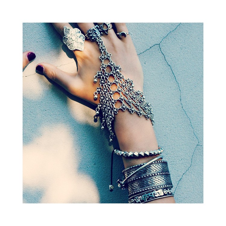 Multi-layer Hand Harness Lady Finger Ring Bracelet Chain-1