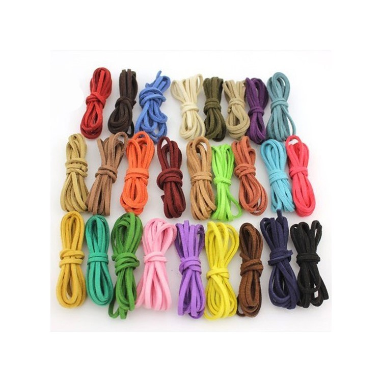 18m Long Micro-Fiber Faux Leather Suede Cord for Bracelet Necklace Beading Jewelry Making, Size: 2.7 x 1.5mm - Black-3