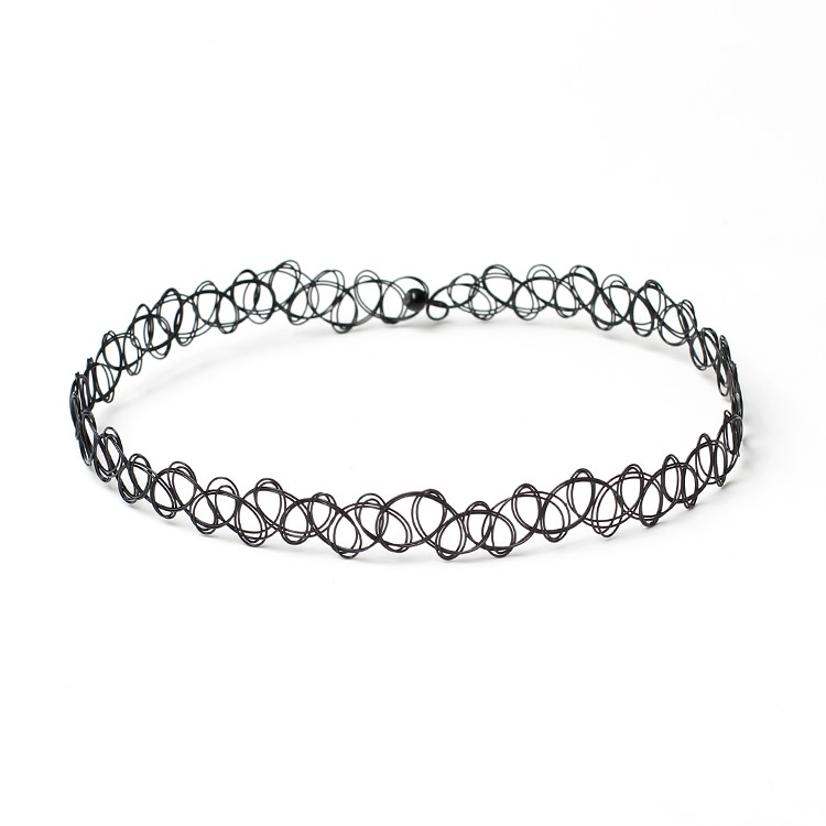 6Pcs/Set European Style Gothic Neckband Choker Necklace Combination Set - Black / Style A-4