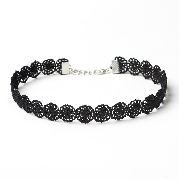 6Pcs/Set European Style Gothic Neckband Choker Necklace Combination Set - Black / Style B-2