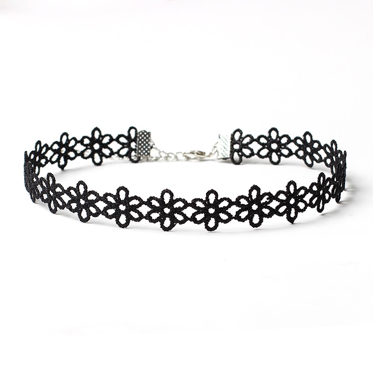 6Pcs/Set European Style Gothic Neckband Choker Necklace Combination Set - Black / Style B-7