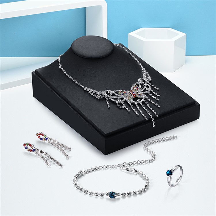 Women's Jewelry Elegant Bracelet Necklace Earrings Ring Charm Set-1