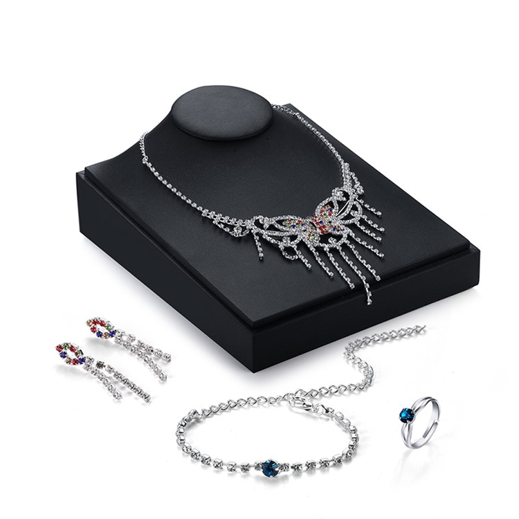 Women's Jewelry Elegant Bracelet Necklace Earrings Ring Charm Set-2