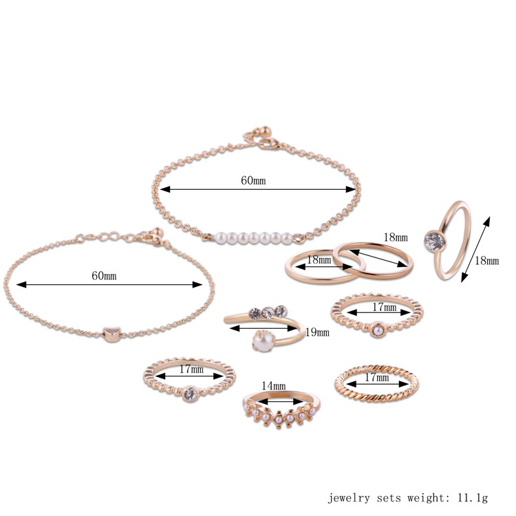 Women's Trendy Jewelry Set Elegant Look Alloy Diamond Delicate Jewelry Set - Style A-3