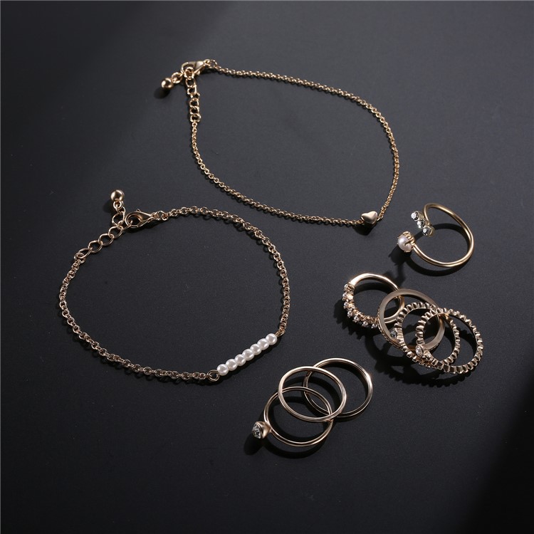 Women's Trendy Jewelry Set Elegant Look Alloy Diamond Delicate Jewelry Set - Style A-4