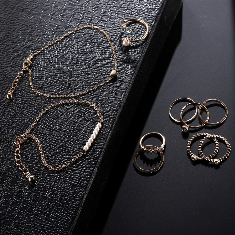 Women's Trendy Jewelry Set Elegant Look Alloy Diamond Delicate Jewelry Set - Style A-5