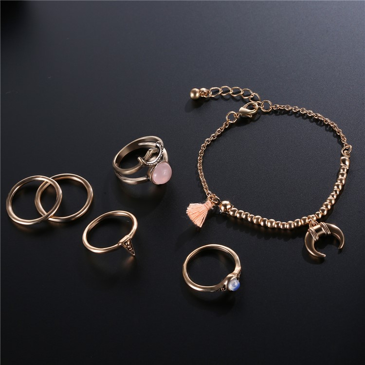 Women's Fashion Bracelet Rings Decoration Jewelry Set-5