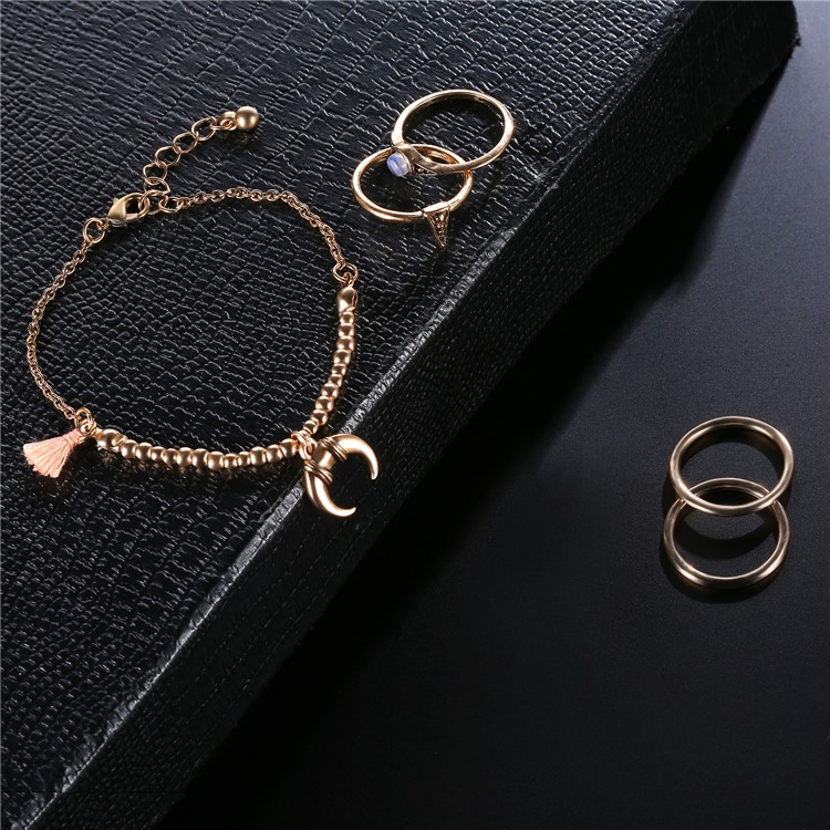 Women's Fashion Bracelet Rings Decoration Jewelry Set-6