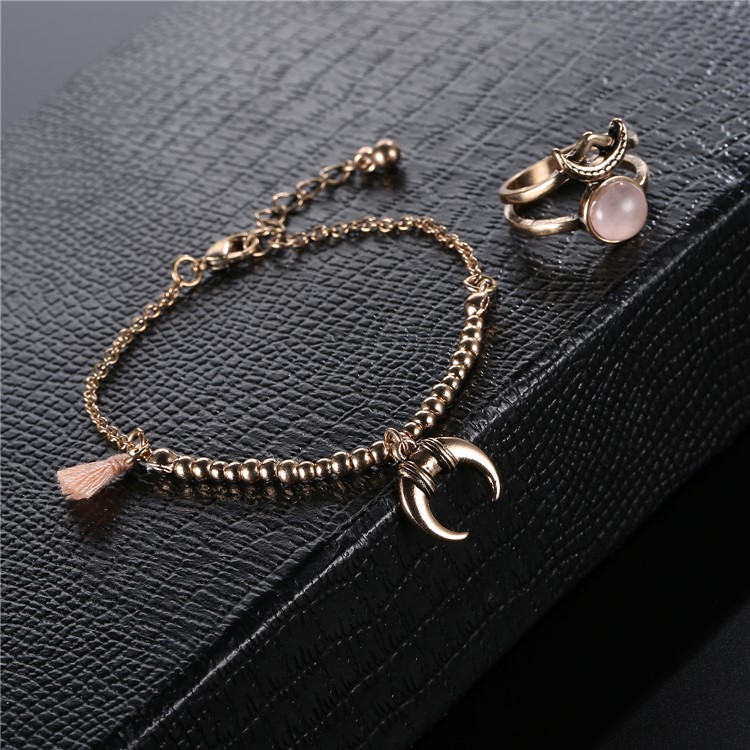 Women's Fashion Bracelet Rings Decoration Jewelry Set-7