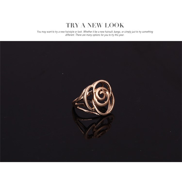 Women's Gold Plated Ring Necklace Earrings Bracelet Jewelry Set for Wedding - Style A-8