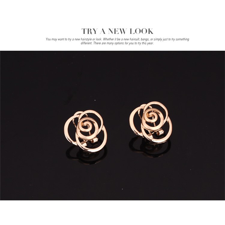 Women's Gold Plated Ring Necklace Earrings Bracelet Jewelry Set for Wedding - Style A-9