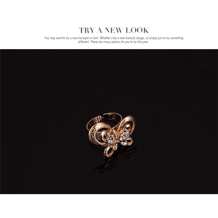 Wedding Fashion Women's Gold Plated Jewelry Necklace Ring Earrings Bracelet Fashion Set-8