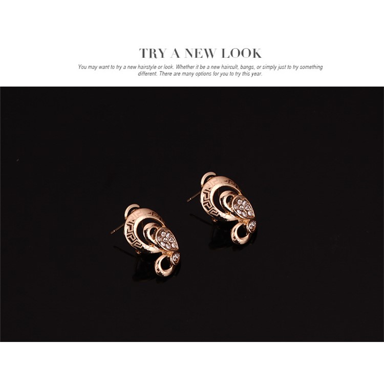 Wedding Fashion Women's Gold Plated Jewelry Necklace Ring Earrings Bracelet Fashion Set-9