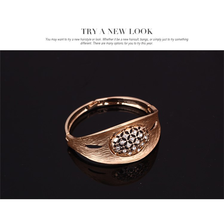 Women's Wedding Gold Plated Necklace Ring Earrings Bracelet Jewelry Set - Style A-6