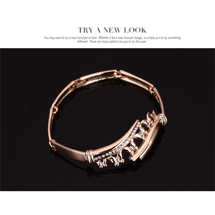 Women's Gold Plated Bracelet Necklace Ring Earrings Jewelry Wedding Set-5
