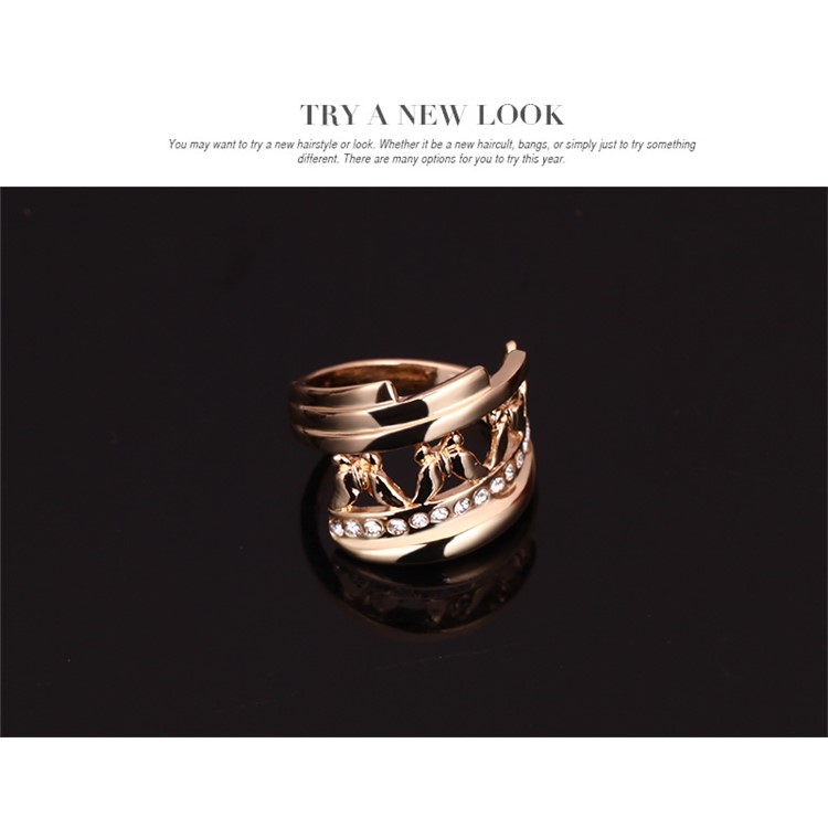 Women's Gold Plated Bracelet Necklace Ring Earrings Jewelry Wedding Set-7